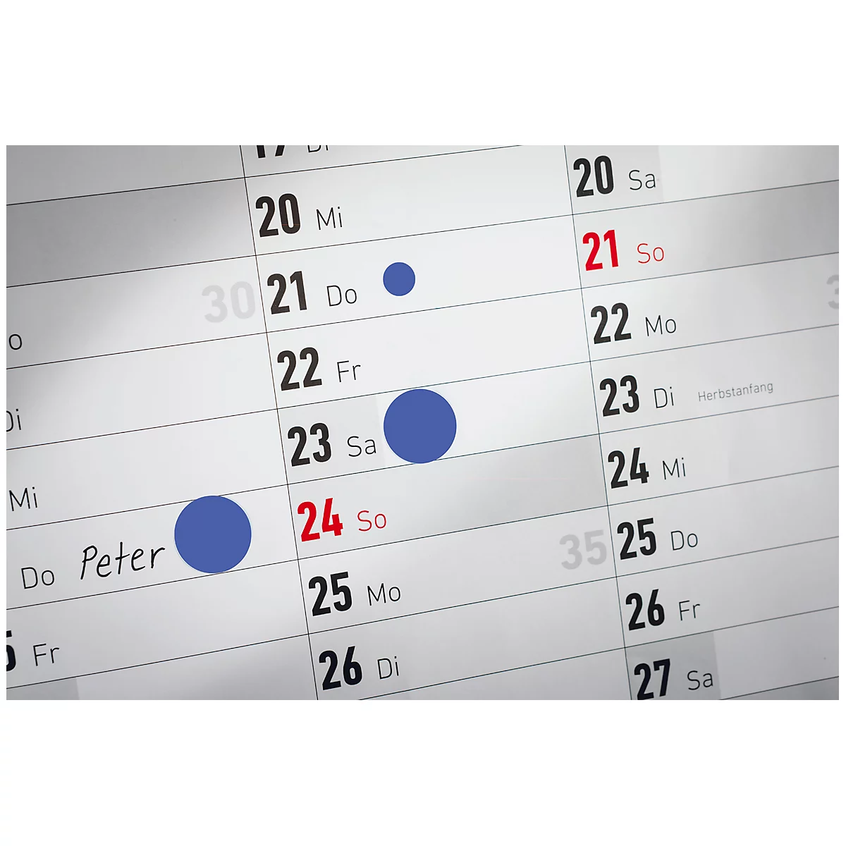 Boîte distributrice pour points de marquage Avery Zweckform, adhésif permanent, diamètre 19 mm, bleu