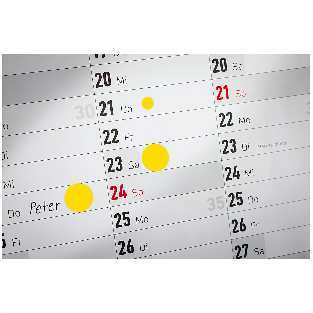 Boîte distributrice pour points de marquage Avery Zweckform, adhésif permanent, diamètre 19 mm, jaune