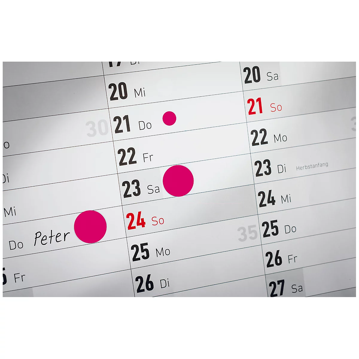 Boîte distributrice pour points de marquage Avery Zweckform, adhésif permanent, diamètre 19 mm, rouge