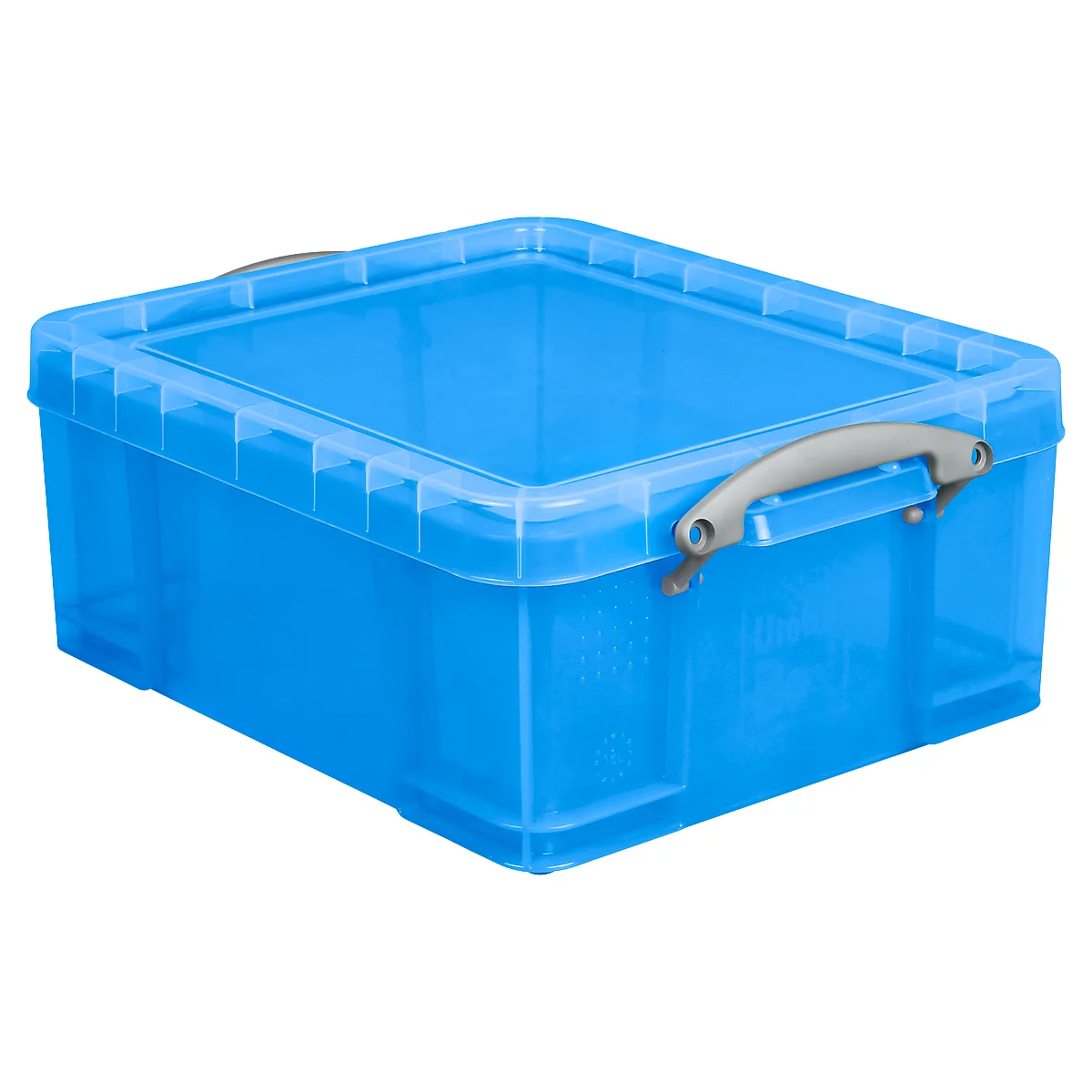 Boîte, plastique, bleu transparent, 18 L
