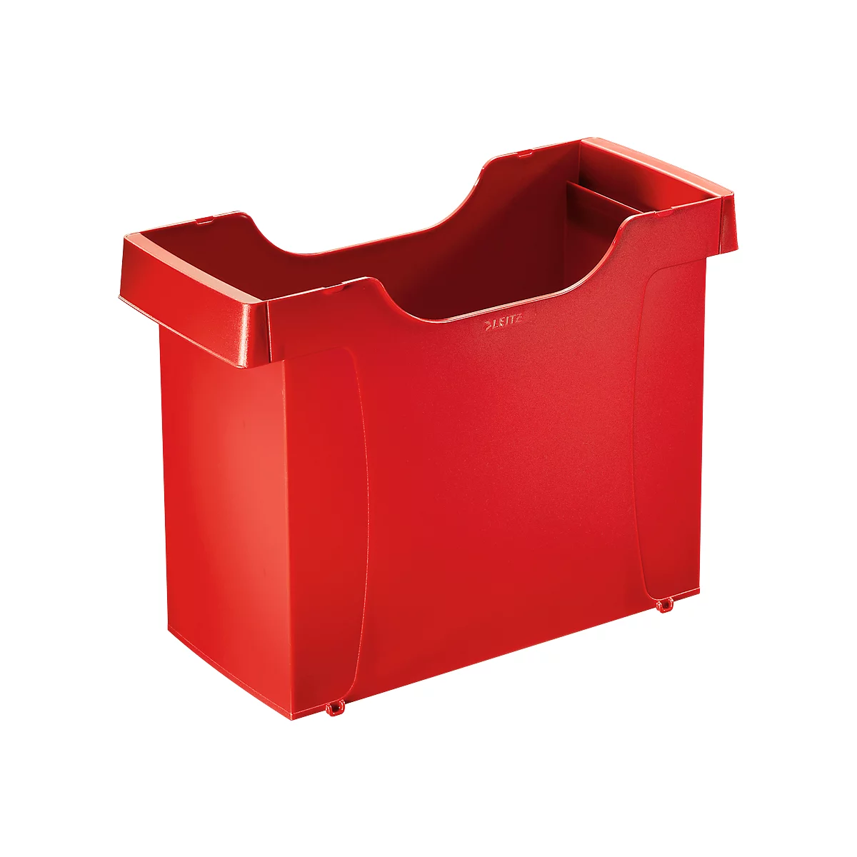 Boîte pour dossiers suspendus Uni-Box Plus Leitz 1908, format A4, pour env. 20 dossiers suspendus, poignées encastrées, rouge