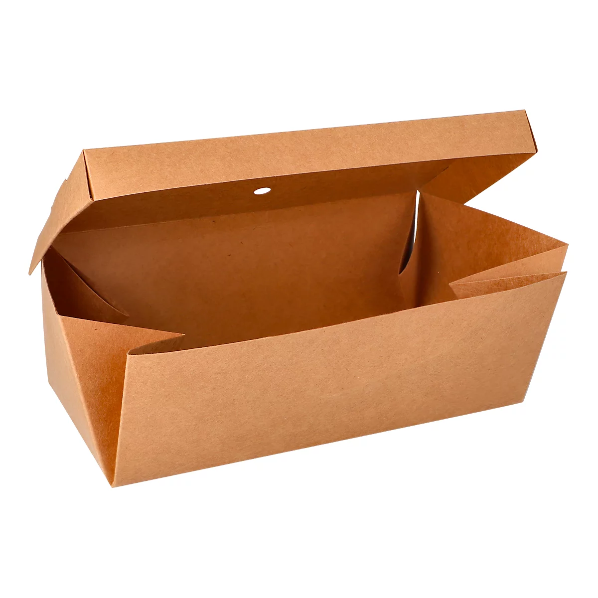 Boîtes à baguettes Papstar Pure, pliables, avec couvercle rabattable, L 250 x l 130 x H 100 mm, 100 % biodégradables, papier kraft FSC®, marron, 20 pièces