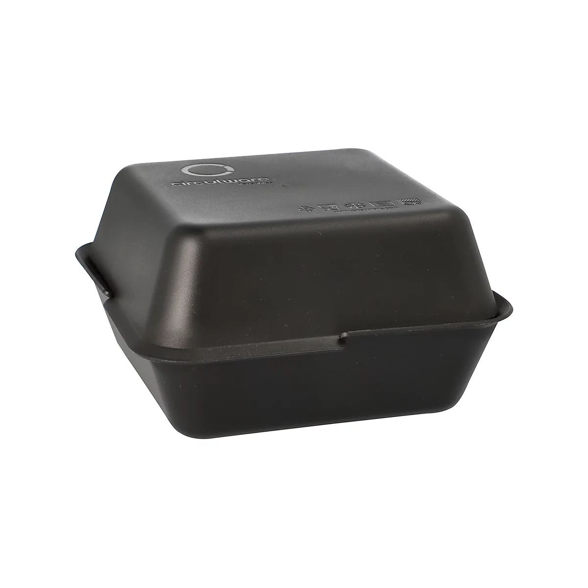 Boîtes alimentaires réutilisables Papstar "Circulware by Havel", 2 pièces, L 156 x l 156 x H 43 mm, polypropylène, noir, 36 pièces