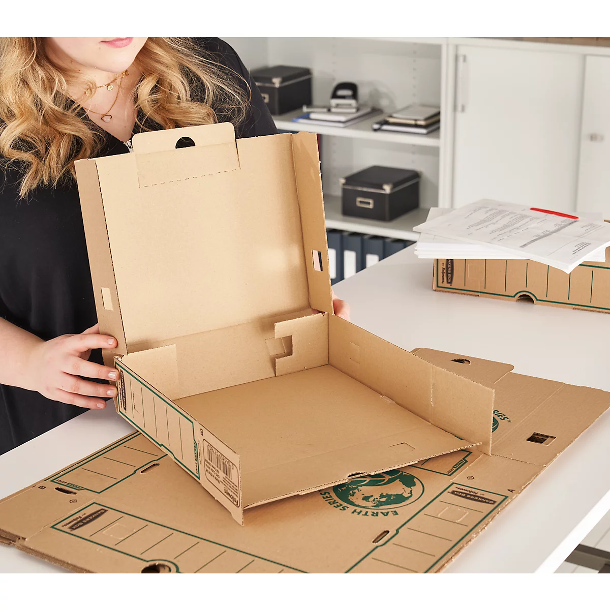 Boîtes d'archives Earth Serie - 100 % carton recyclé - pour format A4 - dos 80 mm- 20 pièces