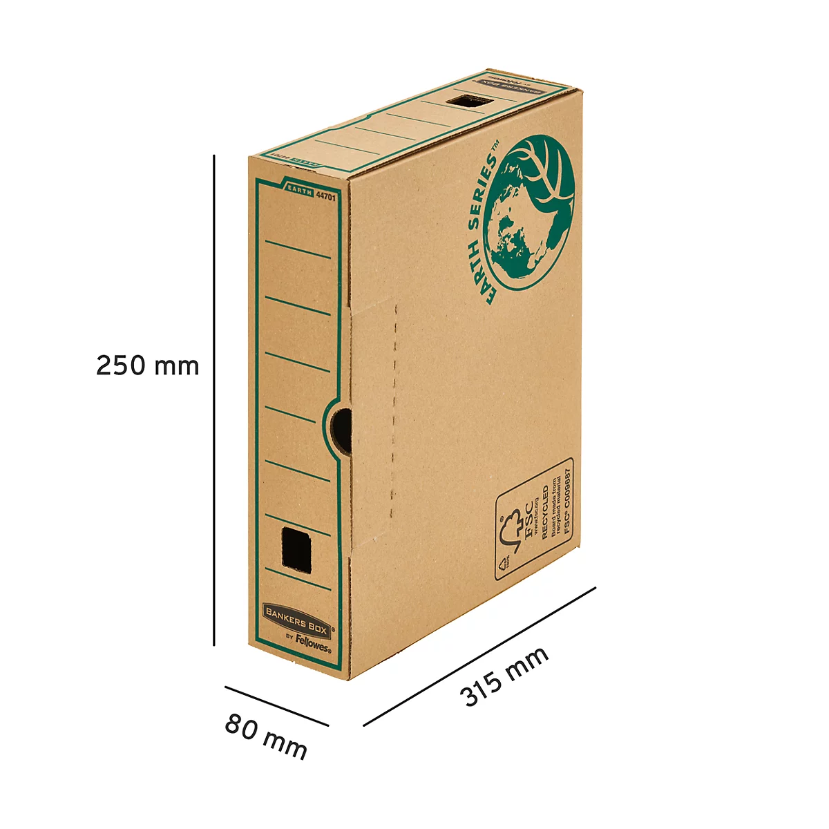 Boîtes d'archives Earth Serie - 100 % carton recyclé - pour format A4 - dos 80 mm- 20 pièces