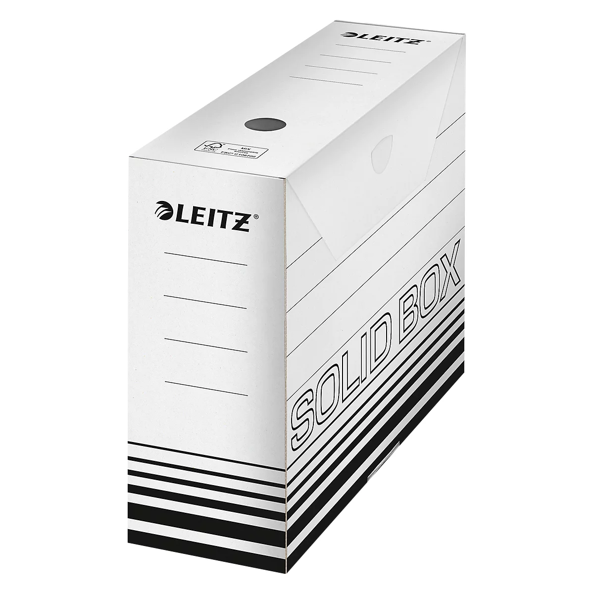 Boîtes d'archives Leitz Solid Box 6128, dos de 100 mm, pour format A4, pour 900 feuilles, 10 pièces, blanc