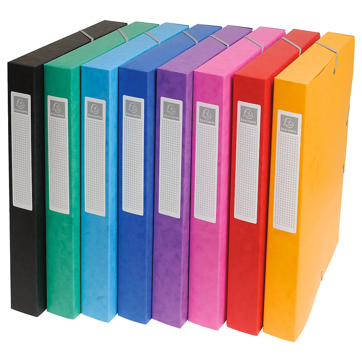 Boîtes de classement Exabox Exacompta - dos de 25 mm - coloris assortis - 8 pièces