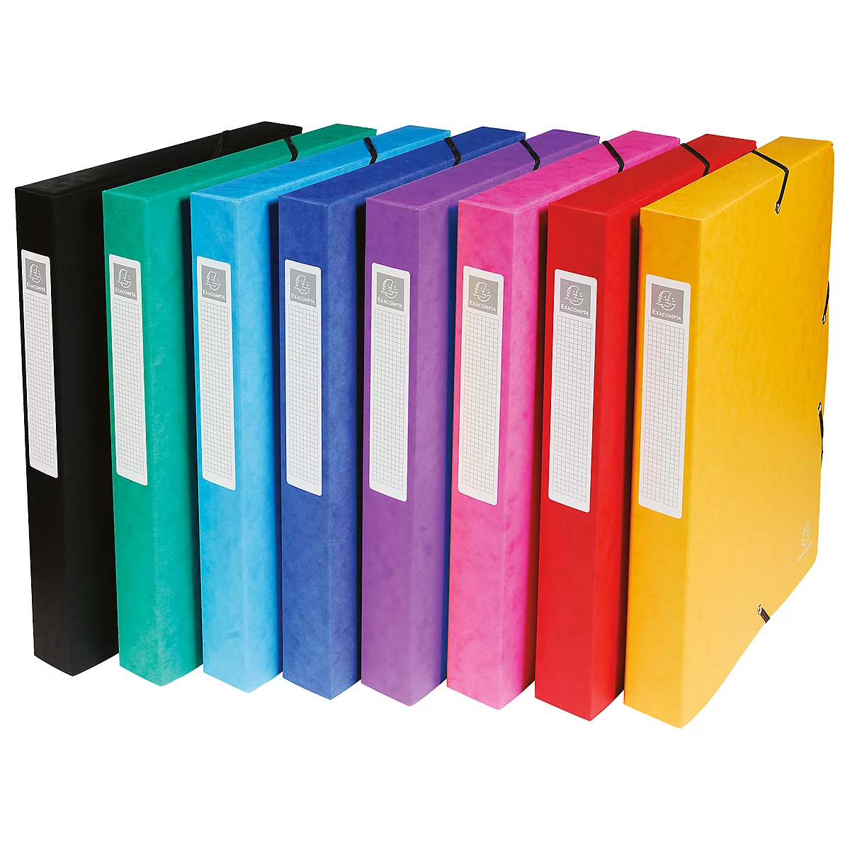 Boîtes de classement Exabox Exacompta - dos de 40 mm - coloris assortis - 8 pièces