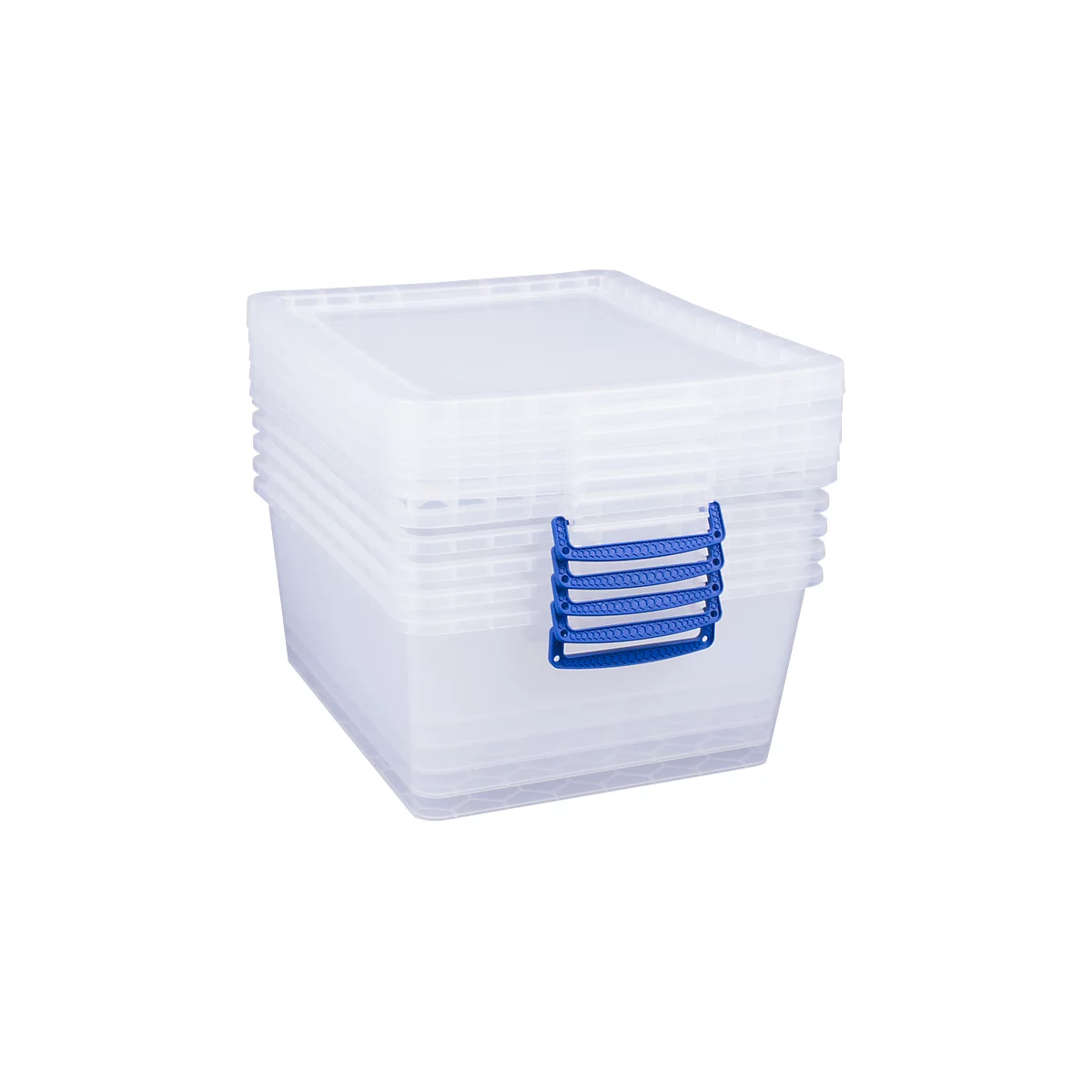 Boîtes de rangement empilables Really Useful Boxes, transparentes, avec couvercle 17,5 litres, 5 pièces