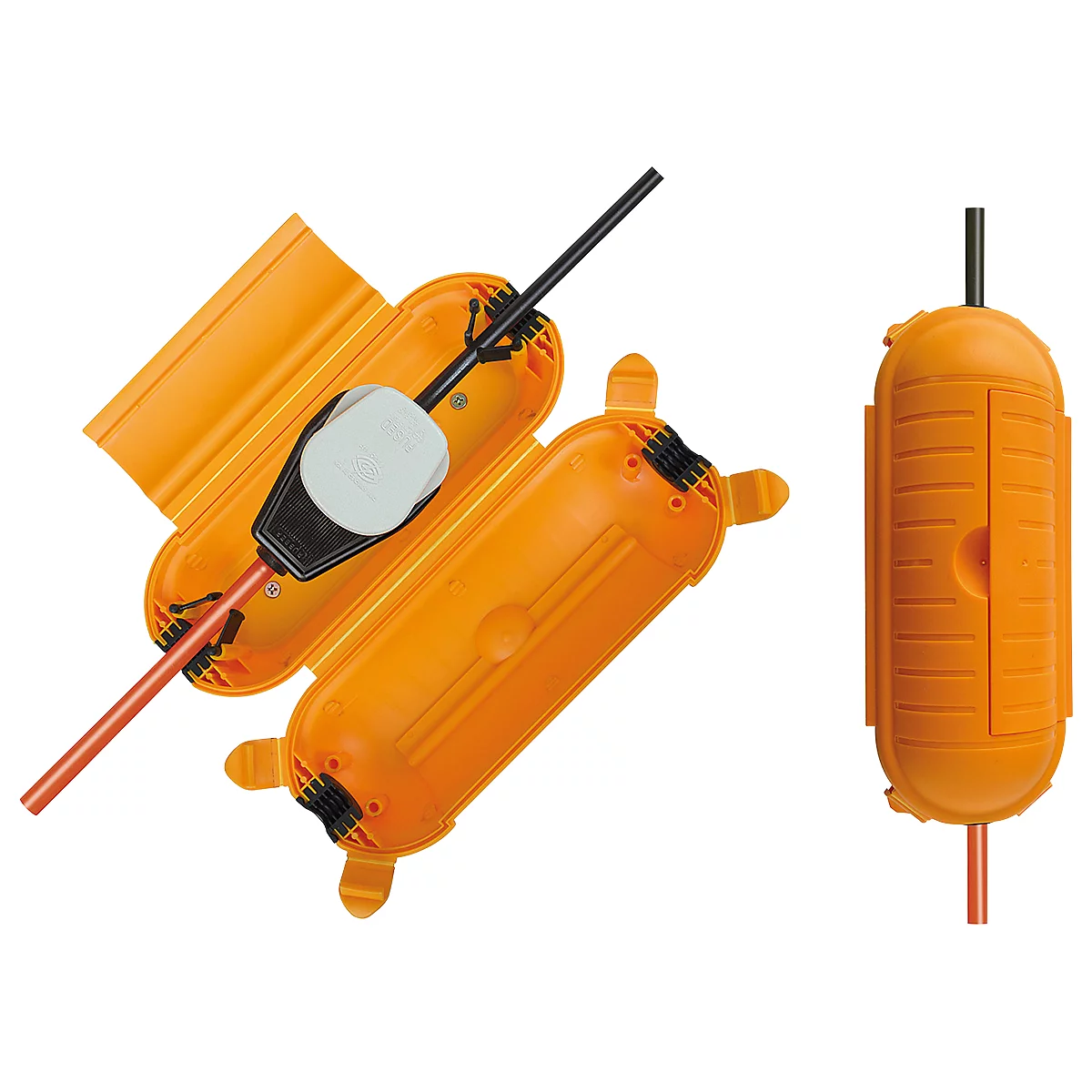 Boîtier de sécurité pour câbles, jaune, indice de protection IP44, extra grand pour usage intérieur et extérieur