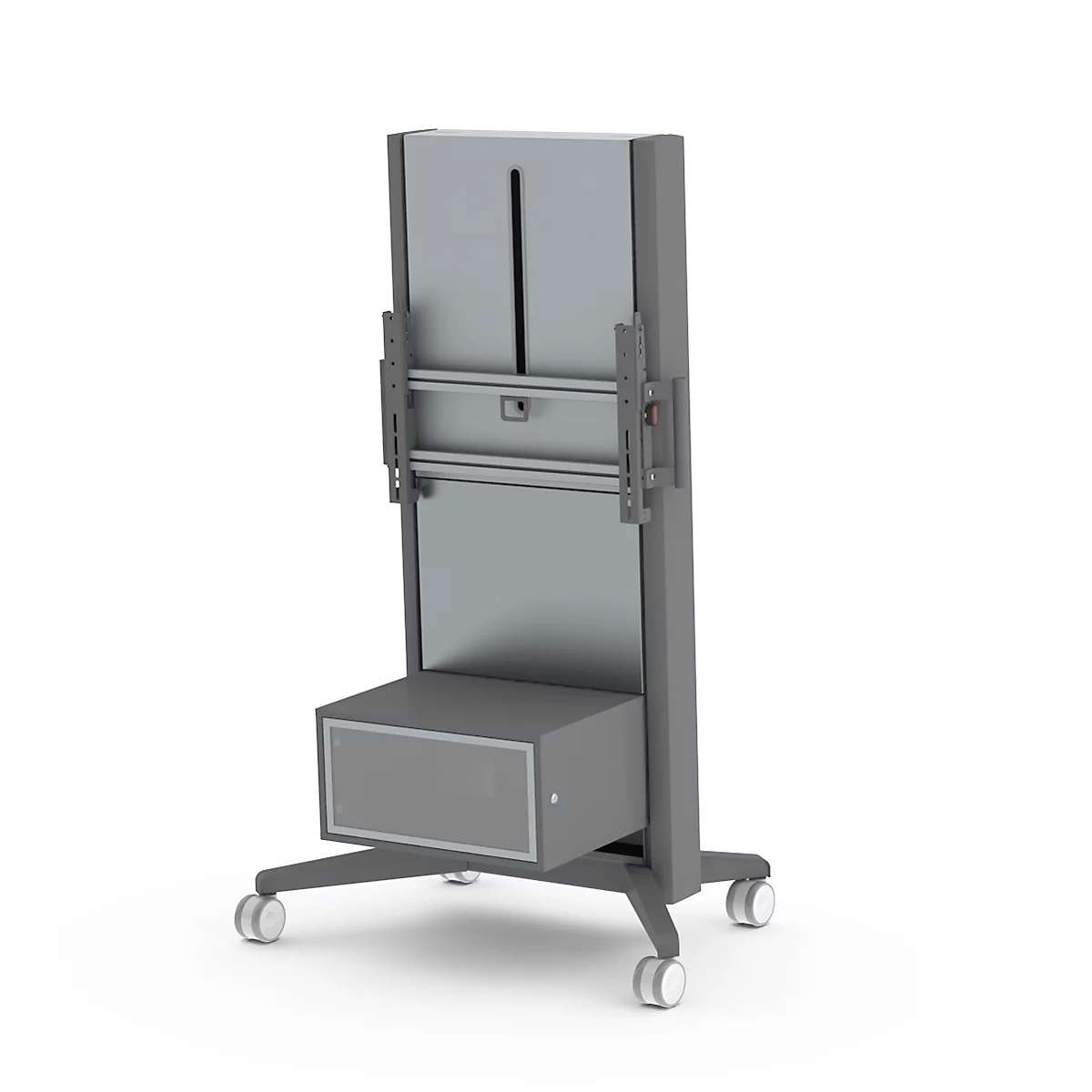 Boîtier média pour support de moniteur SMS Presence, L 780 x P 350 x H 16 mm, jusqu'à 12 kg, gris anthracite