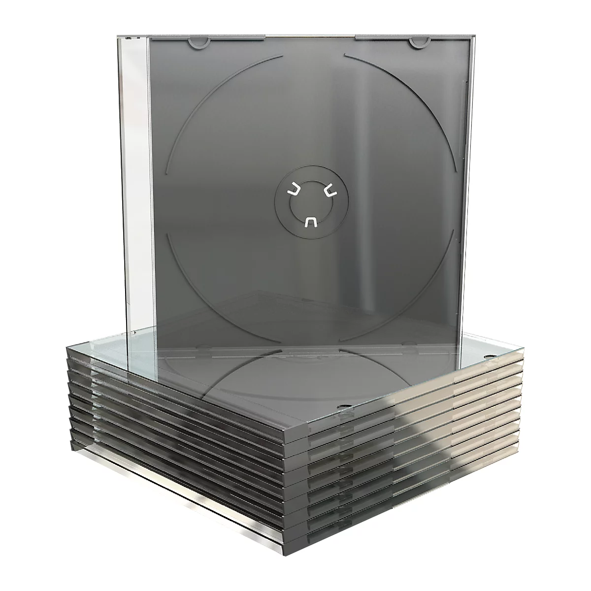 Boîtiers CD/DVD, transparent, arrière noir, slim case, 10 p.