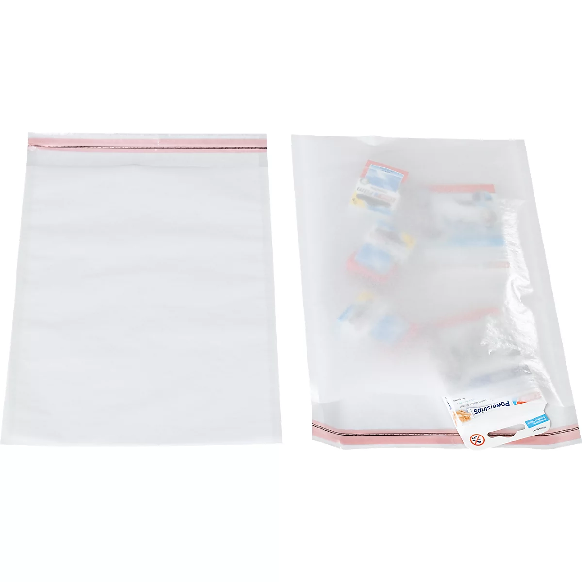 Bolsa de embalaje, resellable, con solapa y costura de sellado, resistente al desgarro, 238 x 310 mm/238 x 310 mm, papel cristal FSC®, semitransparente, 500 unidades.