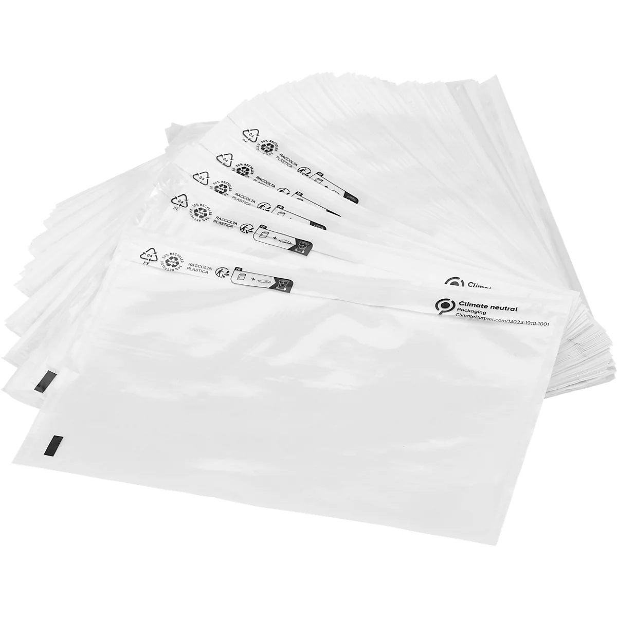 Bolsa portadocumentos/bolsa albarán SecurePack, C5, sin impresión, autoadhesiva, impermeable, papel kraft PCR &amp; FSC®, transparente, 250 unidades