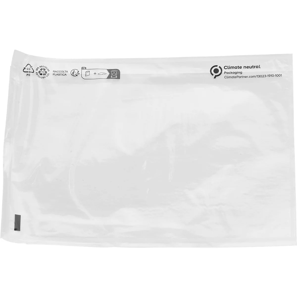 Bolsa portadocumentos/bolsa albarán SecurePack, C5, sin impresión, autoadhesiva, impermeable, papel kraft PCR &amp; FSC®, transparente, 250 unidades