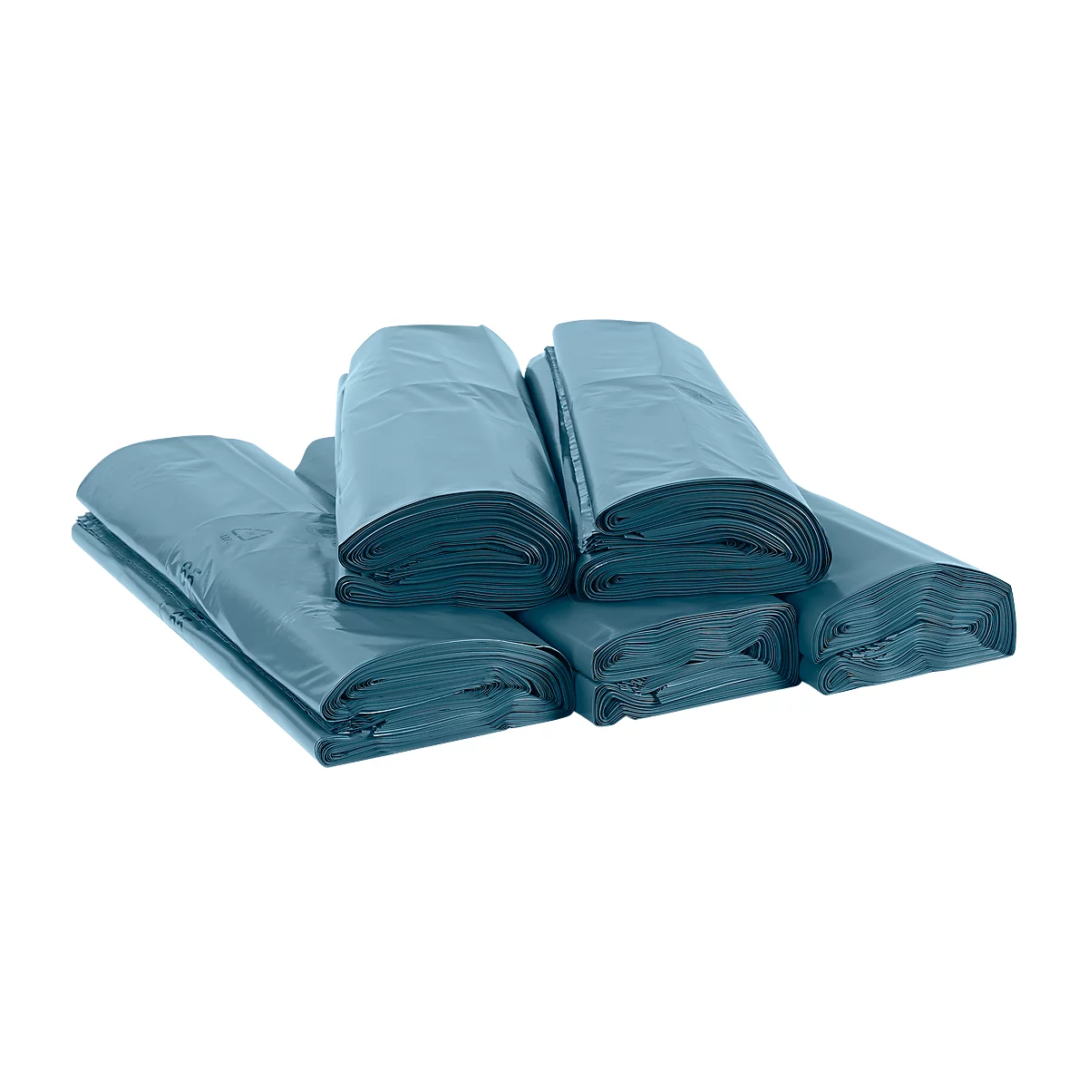 Bolsas de basura Deiss Premium, 240 L, resistentes al desgarro, LDPE reciclado, 100 p., azul