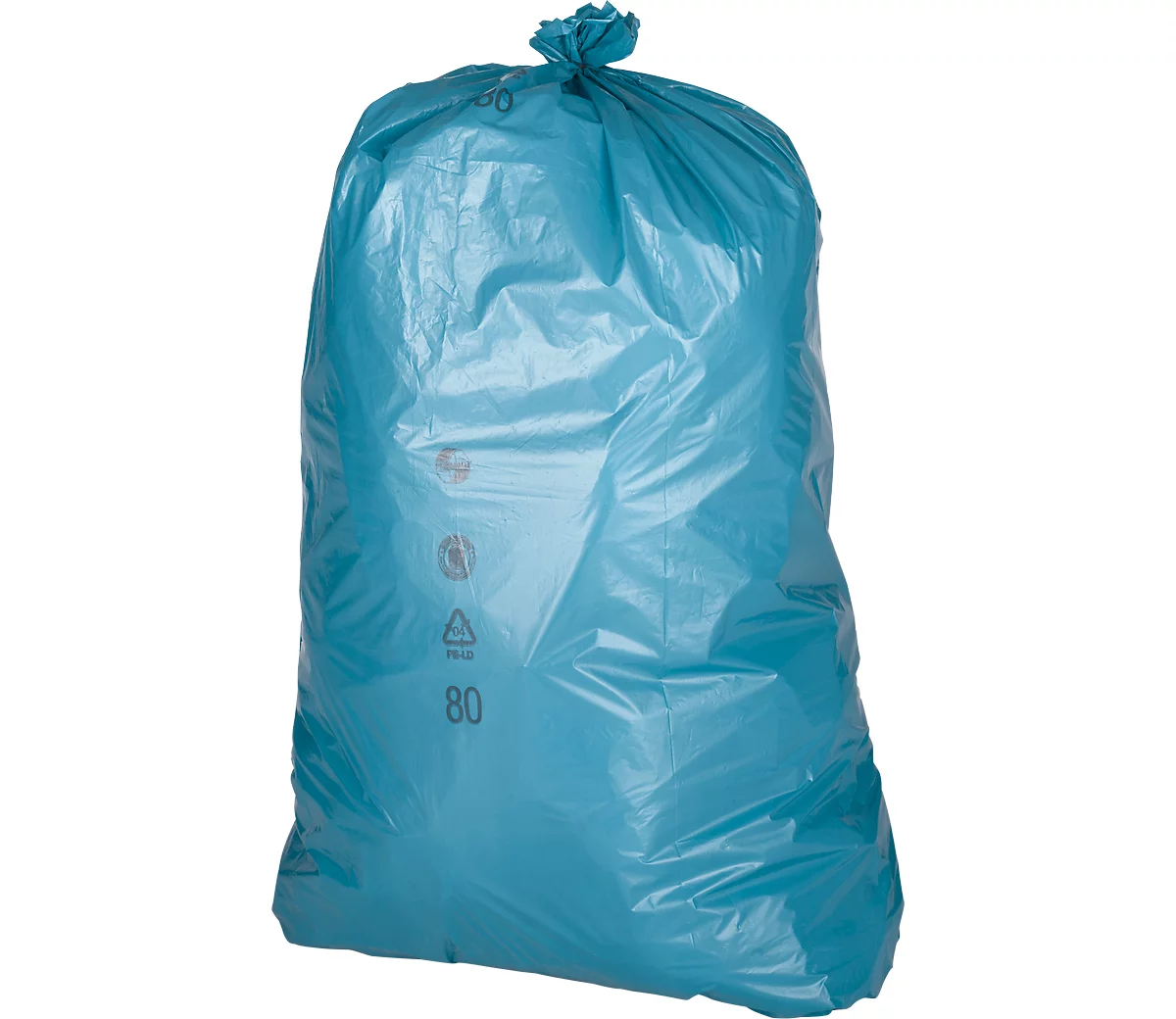 Bolsas de basura premium, material LDPE, azul, 120 litros, 250 unidades