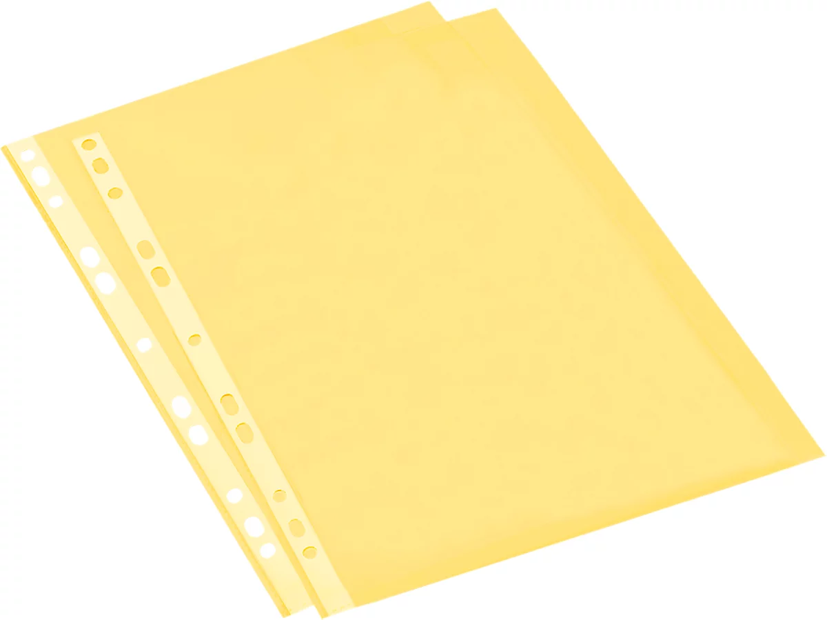 Bolsillos para folletos Schäfer Shop Select, DIN A4, granulados, abiertos, a prueba de documentos, 25 unidades, amarillo