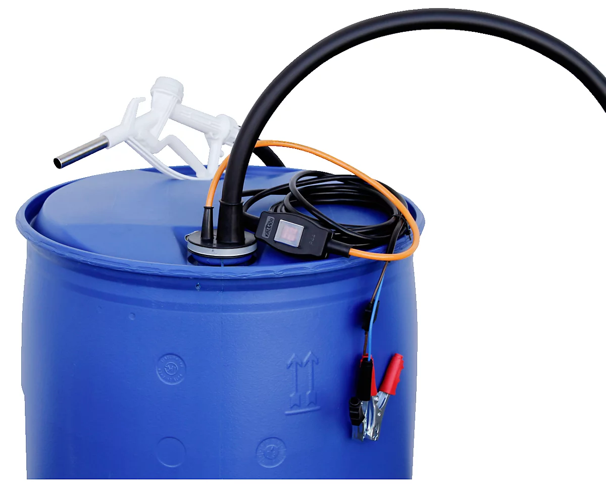 Bomba eléctrica CEMO CENTRI SP 30, 12V, para AdBlue®, diesel, agua dulce y anticongelante para el radiador, 4m de cable+manguera, válvula de boquilla