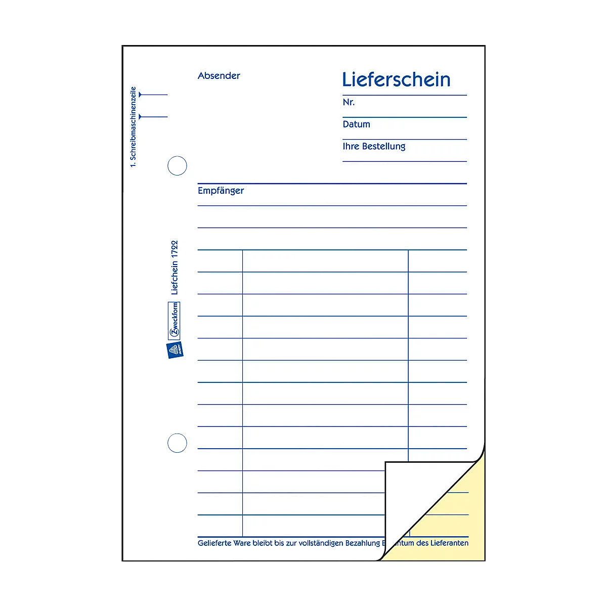 Bons de livraison n° 1722 AVERY™ Zweckform