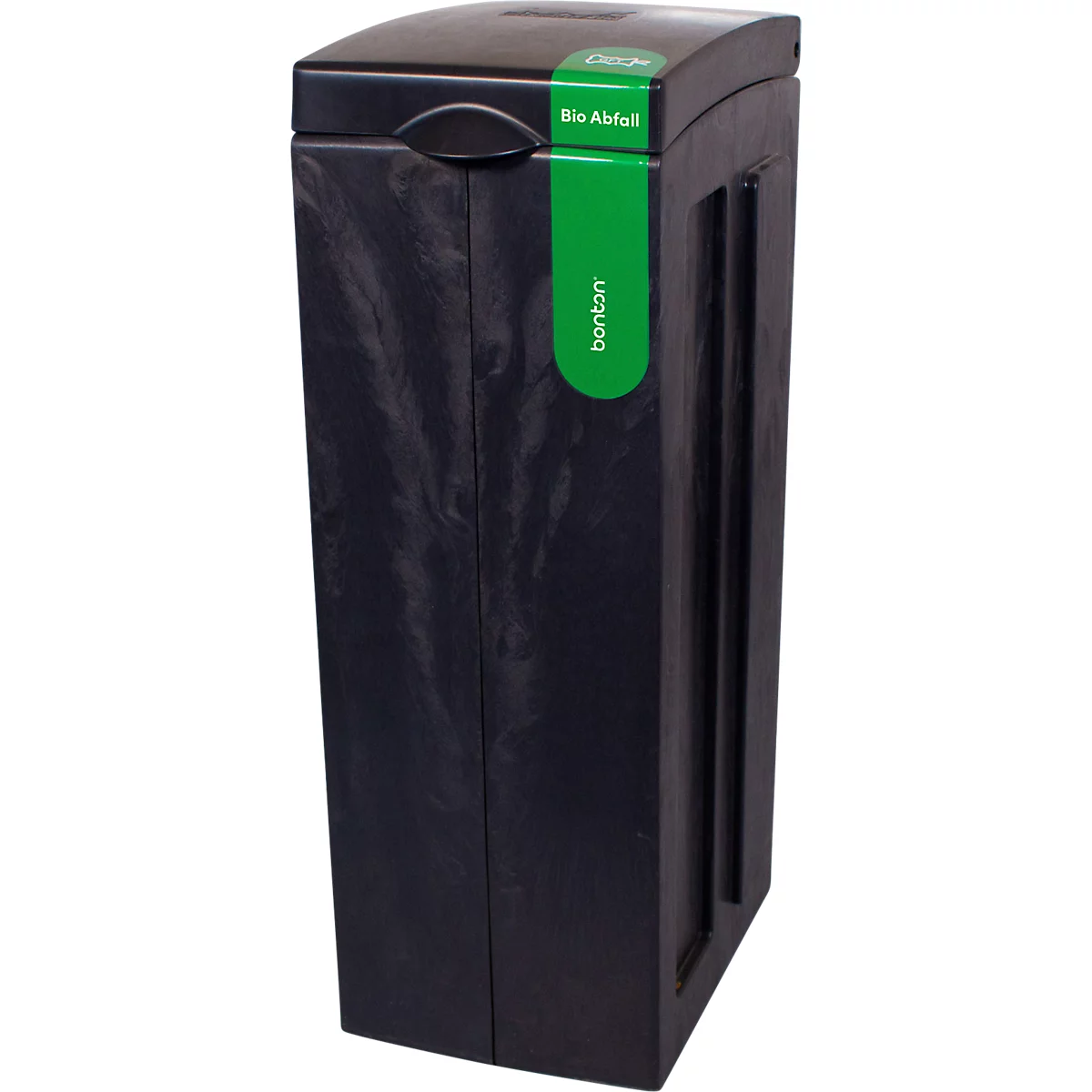 BonTon Système de tri des déchets biologiques, 70 litres, polypropylène recyclé, design unique, L 280 x P 430 x H 771 mm, gris/vert