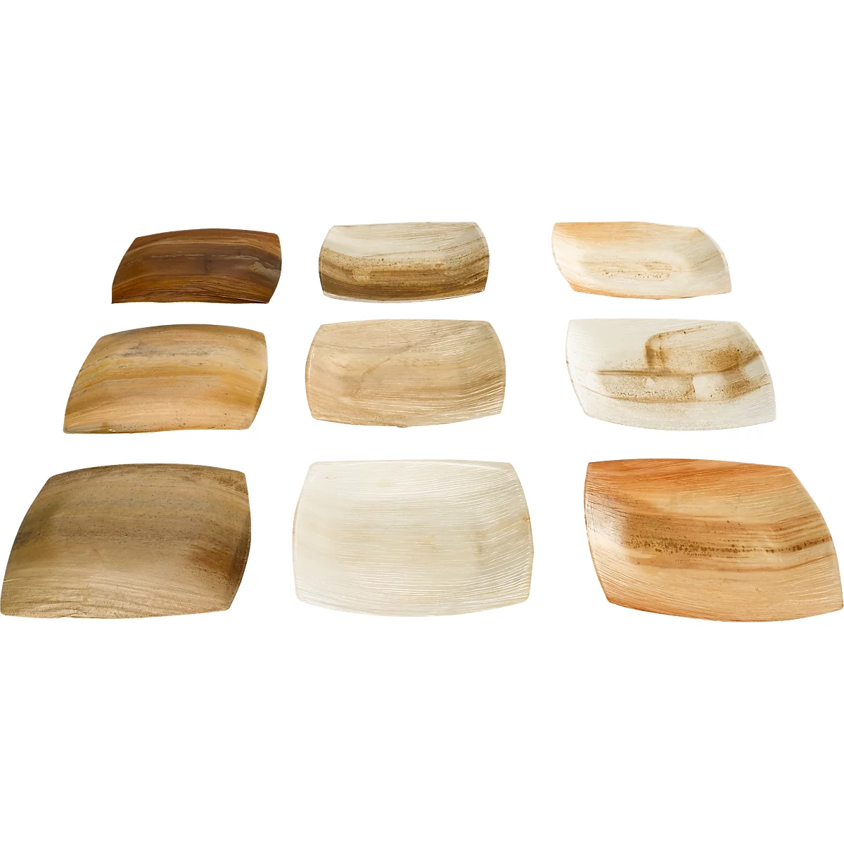 Bord Papstar QUADRATO Puur, wegwerp, vierkant, L 150 x B 150 mm, water- en hittebestendig, composteerbaar, palmblad, naturel, 25 stuks