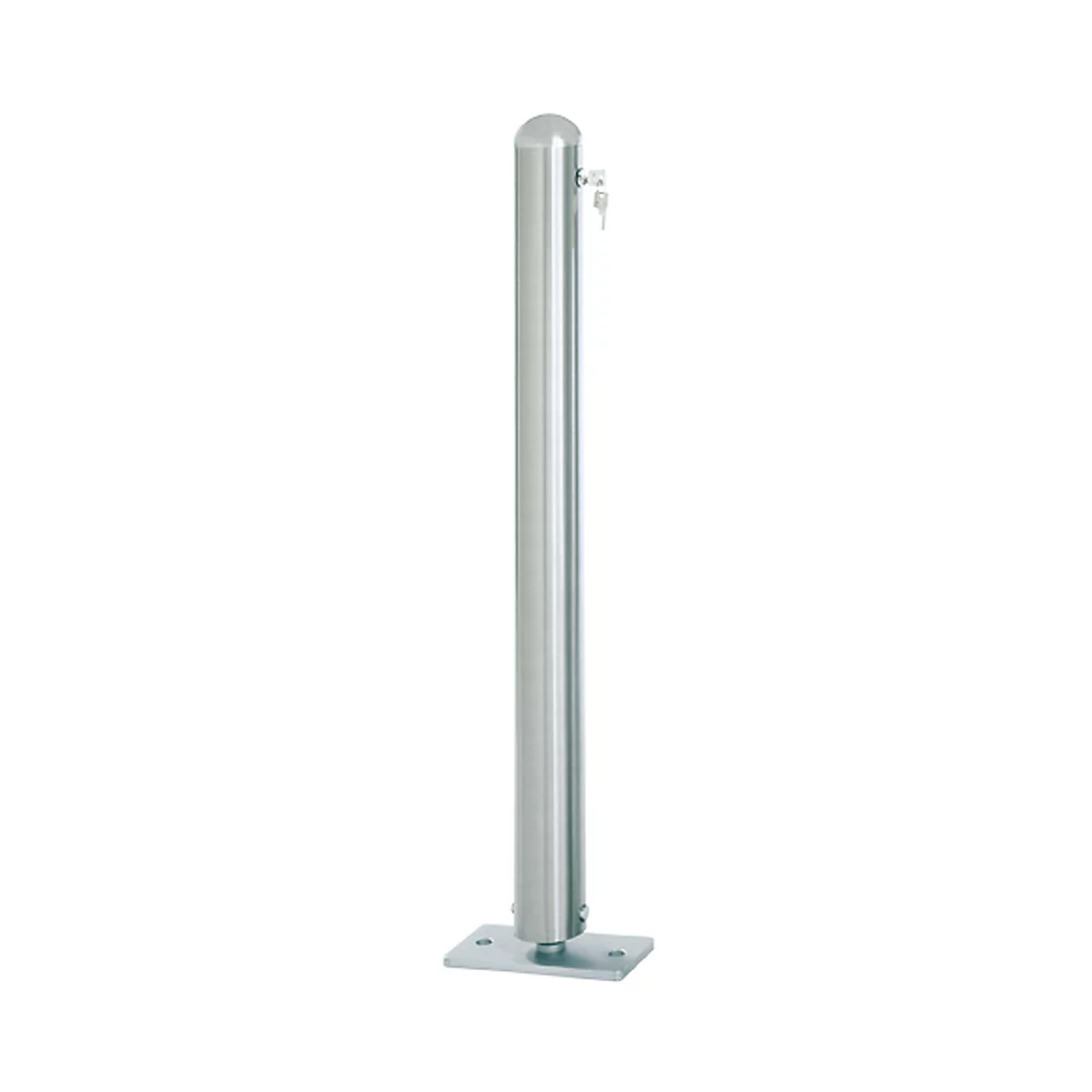 Borne en inox, avec hémisphère, rabattable, fermeture simultanée