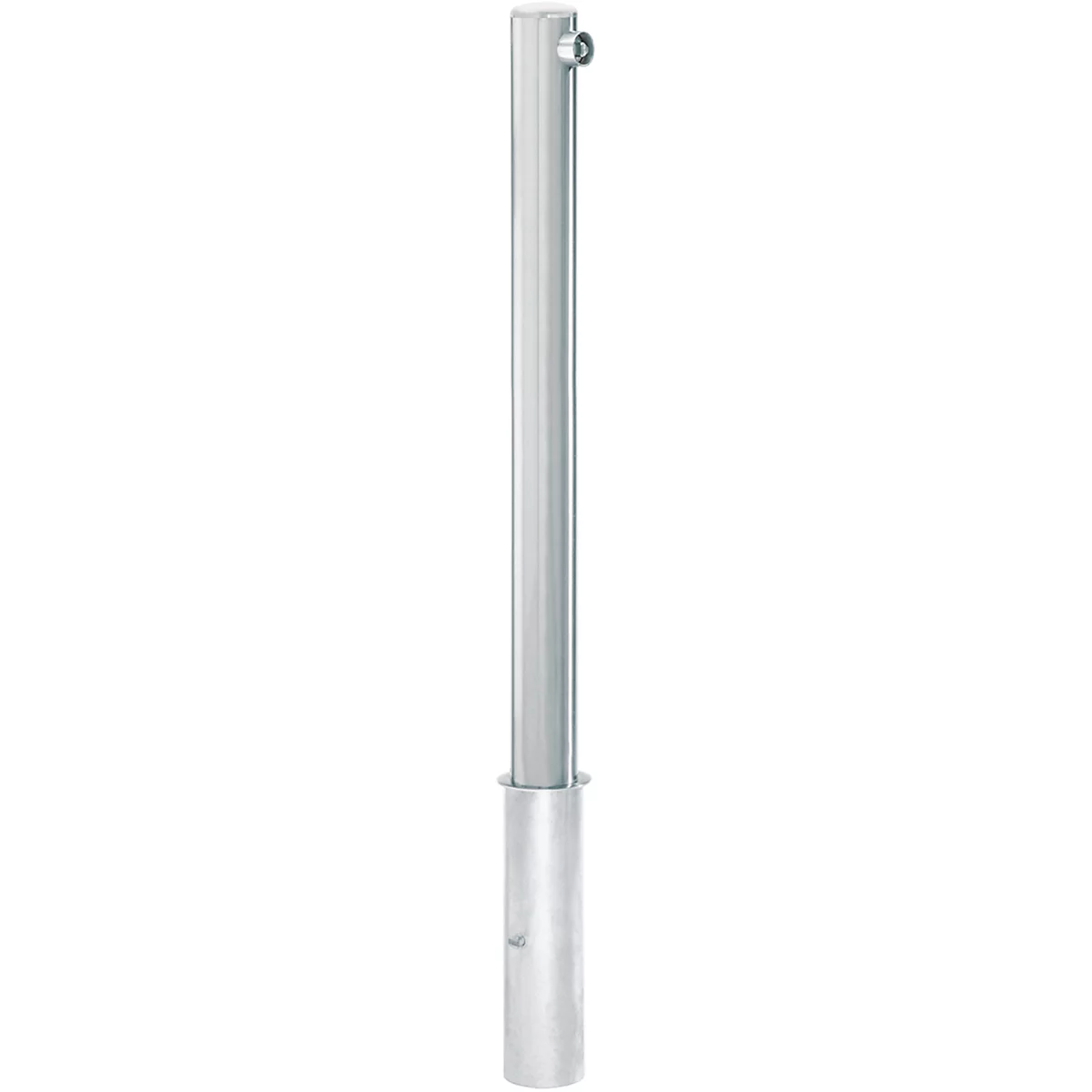 Borne en inox, couvercle plat, amovible, serrure à cylindre pompier triangulaire