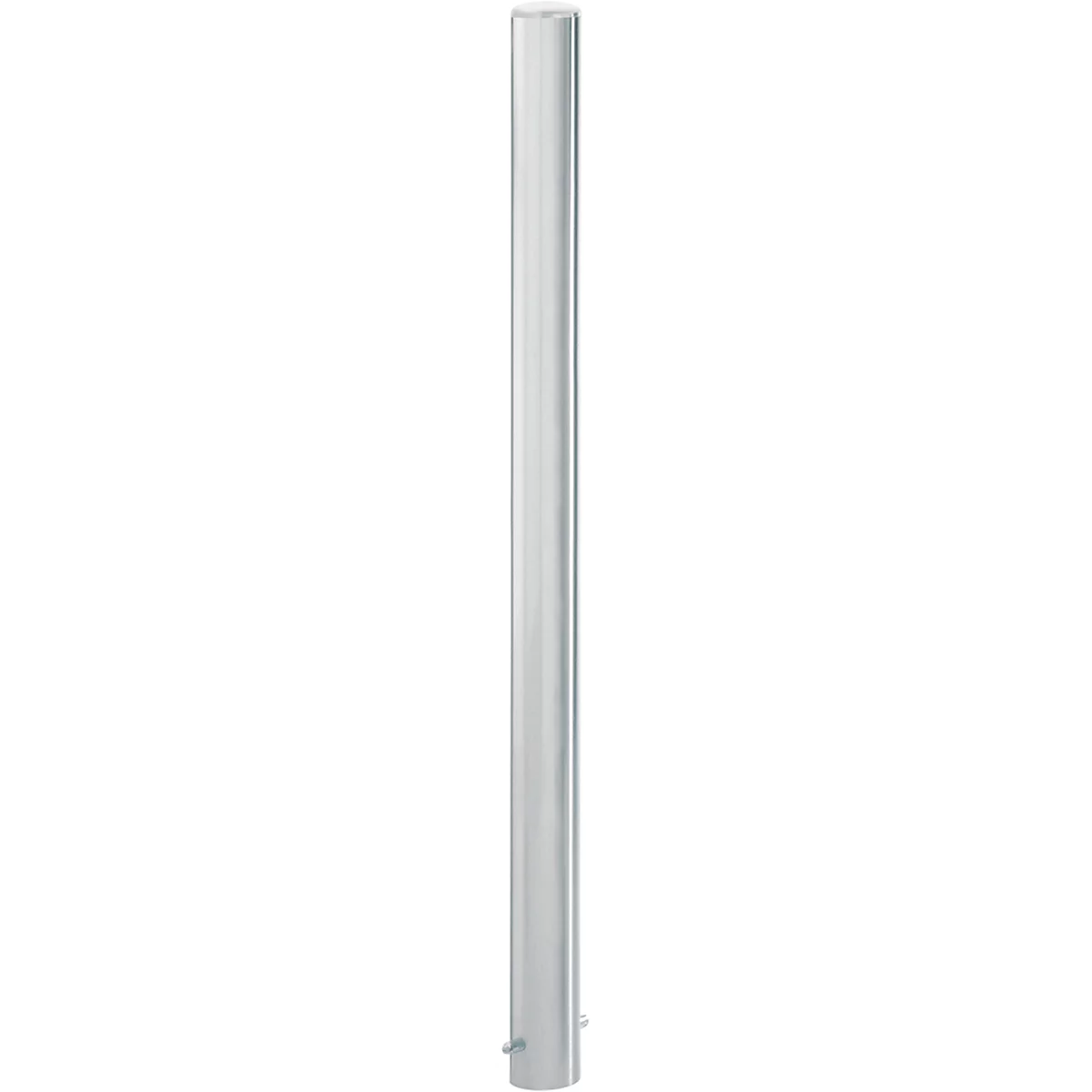 Borne en inox, couvercle plat, fixe, ancrage de sol