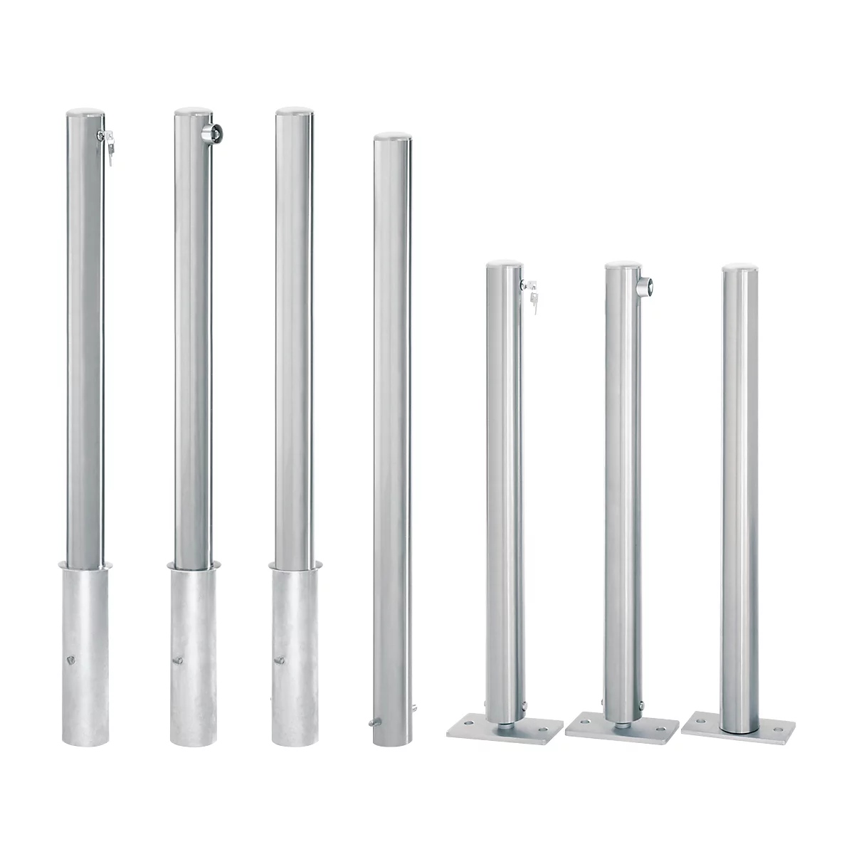Borne en inox, couvercle plat, fixe, plaque de base