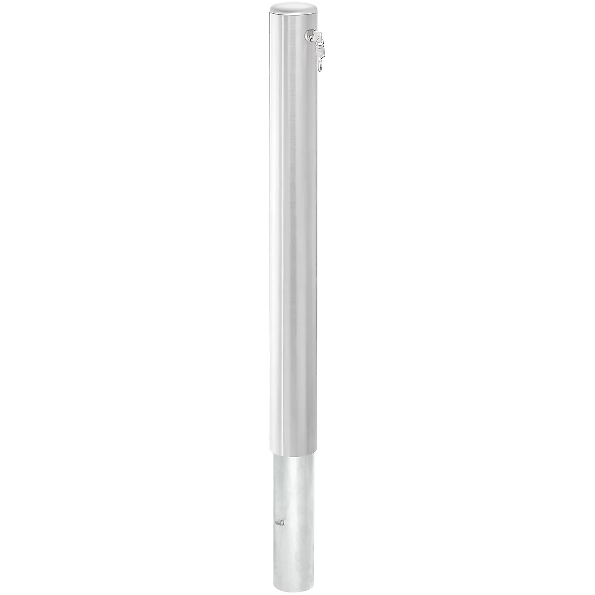 Borne en inox Plus, amovible, serrure à cylindre, cylindre à clés multiples, pieu d'ancrage inclus