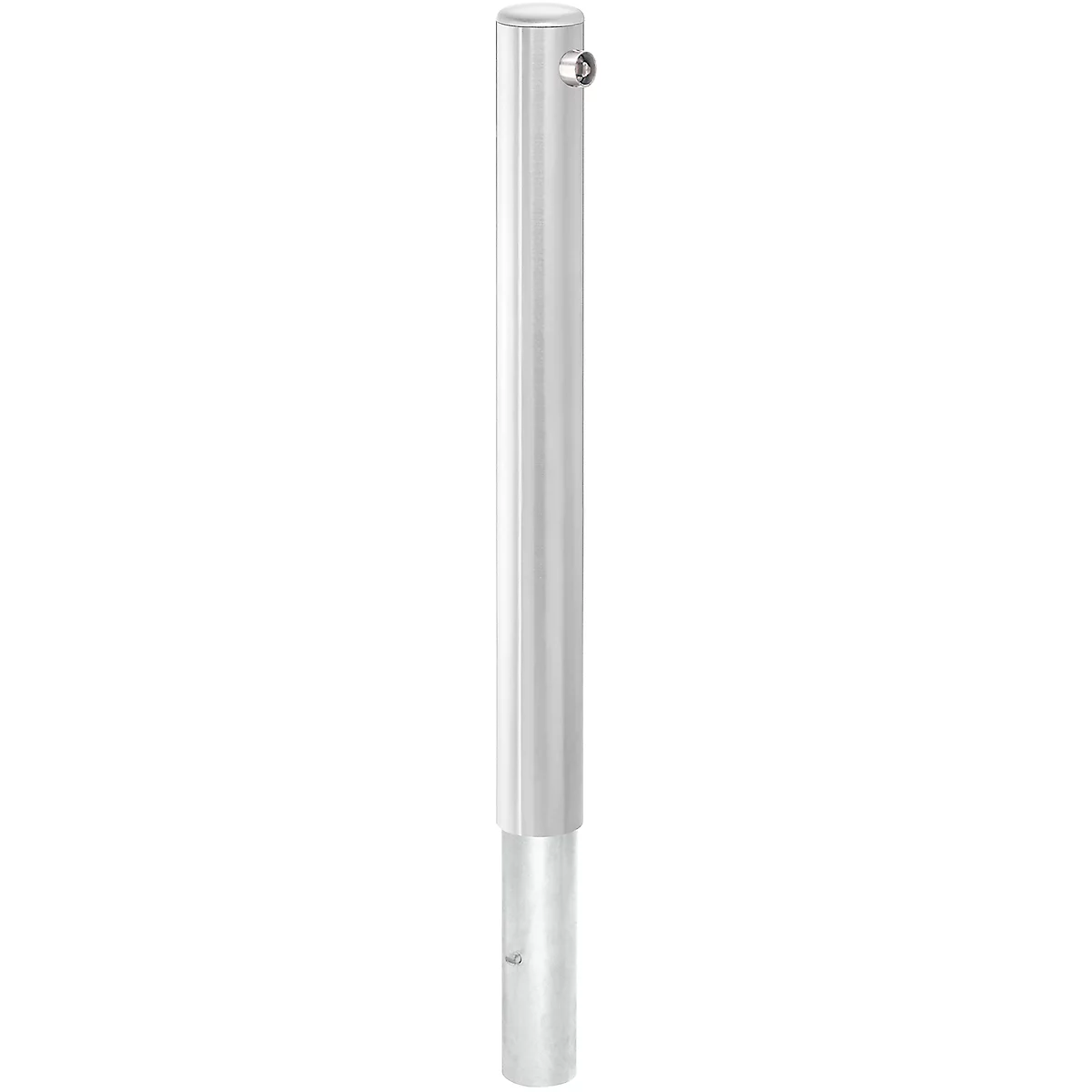 Borne en inox Plus, amovible, serrure à cylindre pompier triangulaire, pieu d'ancrage inclus