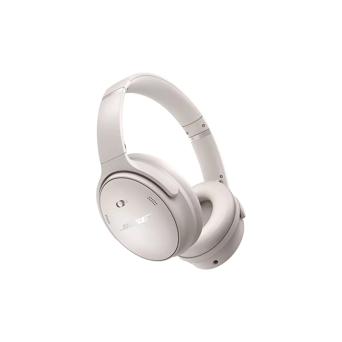 Cremeweißer Bose-Over-Ear-Kopfhörer vor weißem Hintergrund.