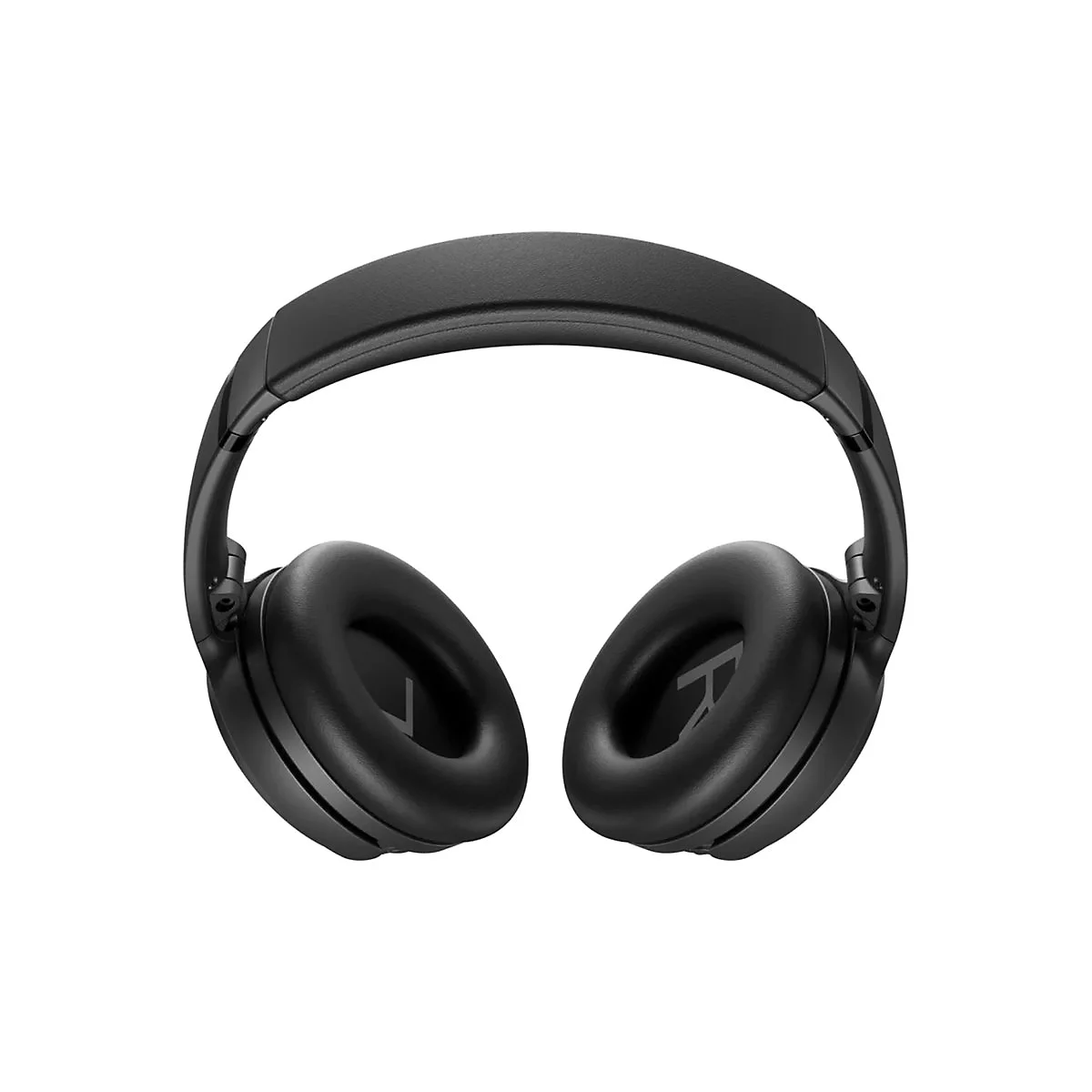 Schwarze Over-Ear-Kopfhörer vor weißem Hintergrund mit gepolstertem Bügel und Ohrpolstern.