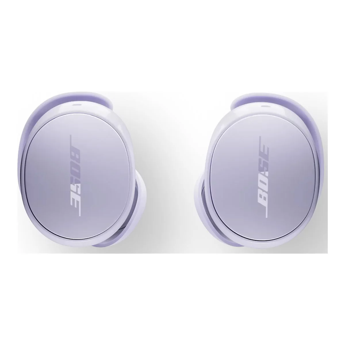 Zwei hellviolette Bose In-Ear-Kopfhörer vor weißem Hintergrund.