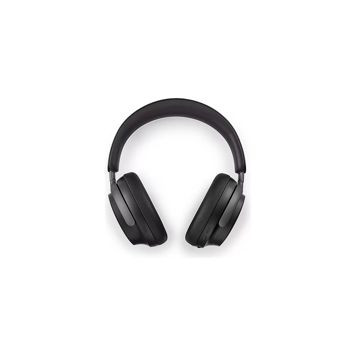 Schwarze Over-Ear-Kopfhörer vor weißem Hintergrund.
