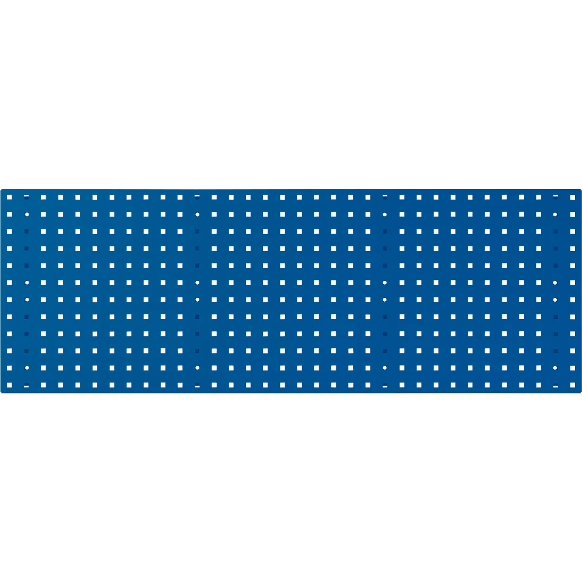 Blauer Hintergrund mit weißen, quadratischen Punkten in unregelmäßiger Anordnung.