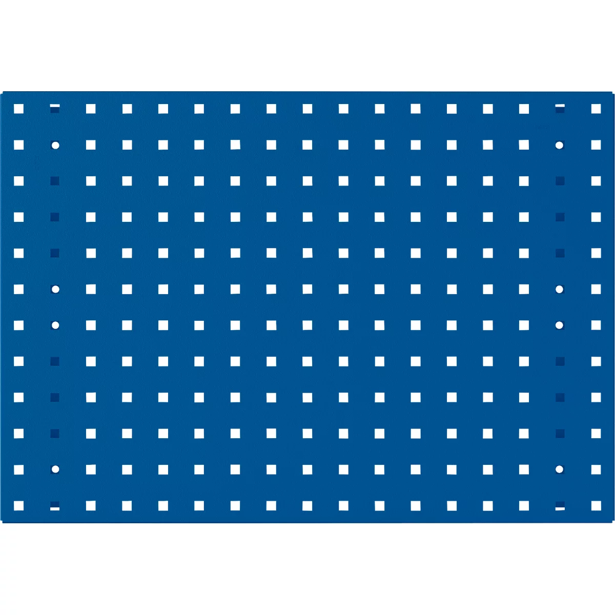 Blauer Hintergrund mit quadratischen und runden Löchern.