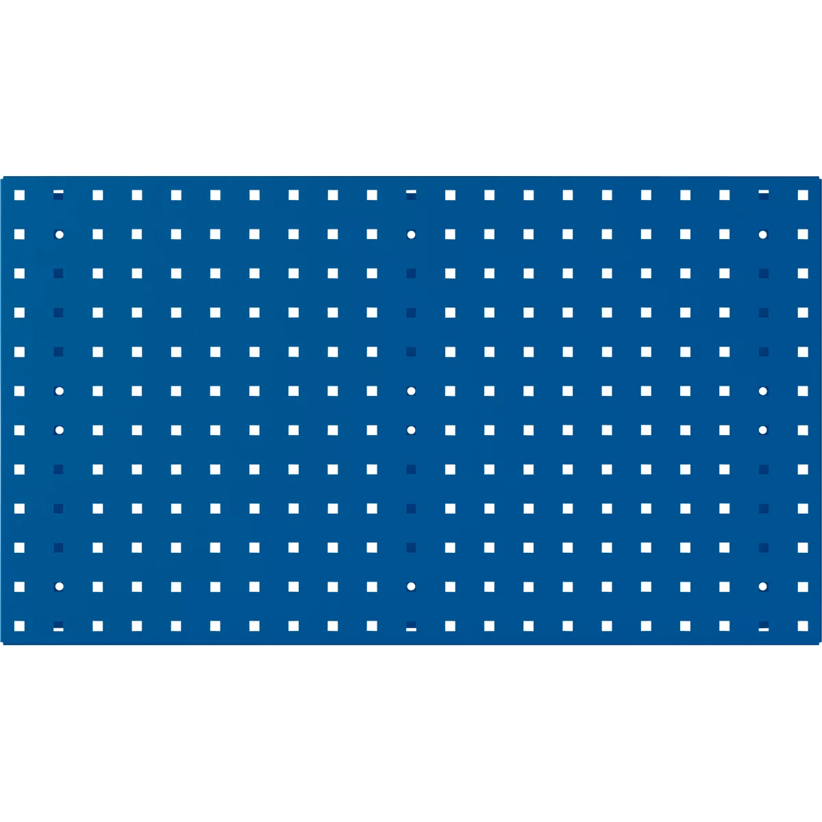 Blaues Muster mit weißen Quadraten und Punkten.