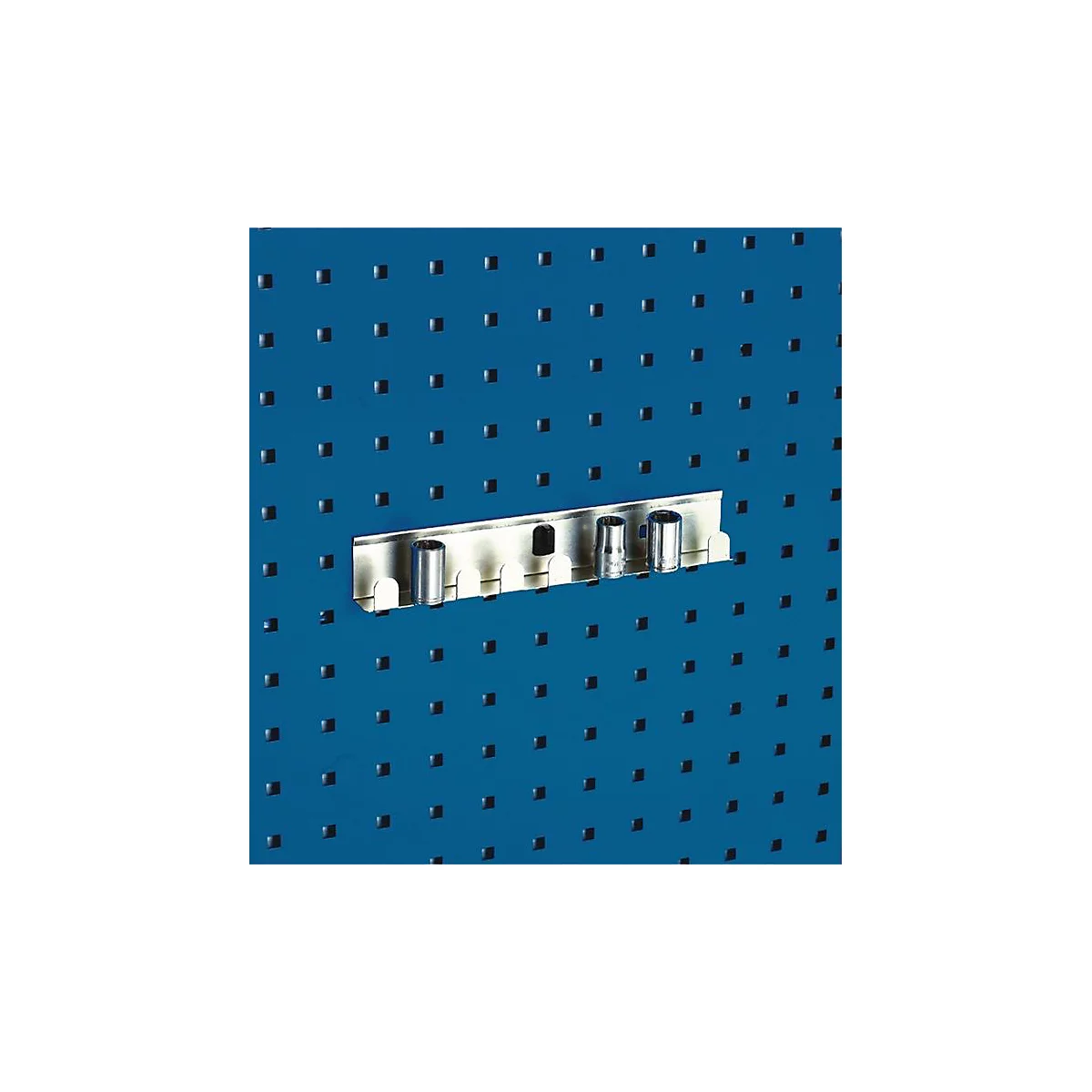 BOTT Steckschlüsselhalter, B 270 mm, 8 Aufnahmen für 1/2 Zoll-Einsätze, passend für Lochplatten
