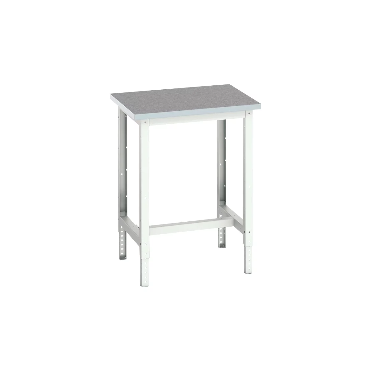 Bott verso werkbank, linoleum werkblad, met kruisschoorset, B 700 x D 600 x H 780 - 930 mm, lichtgrijs