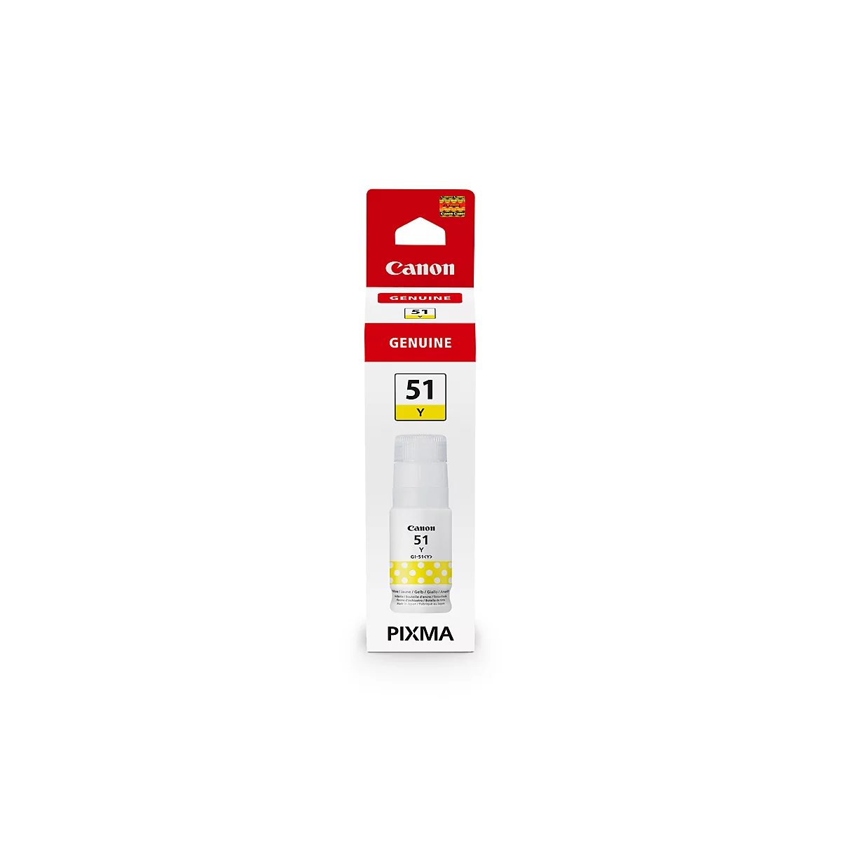 Bouteille d'encre originale Canon GI-51Y, pack individuel, jaune