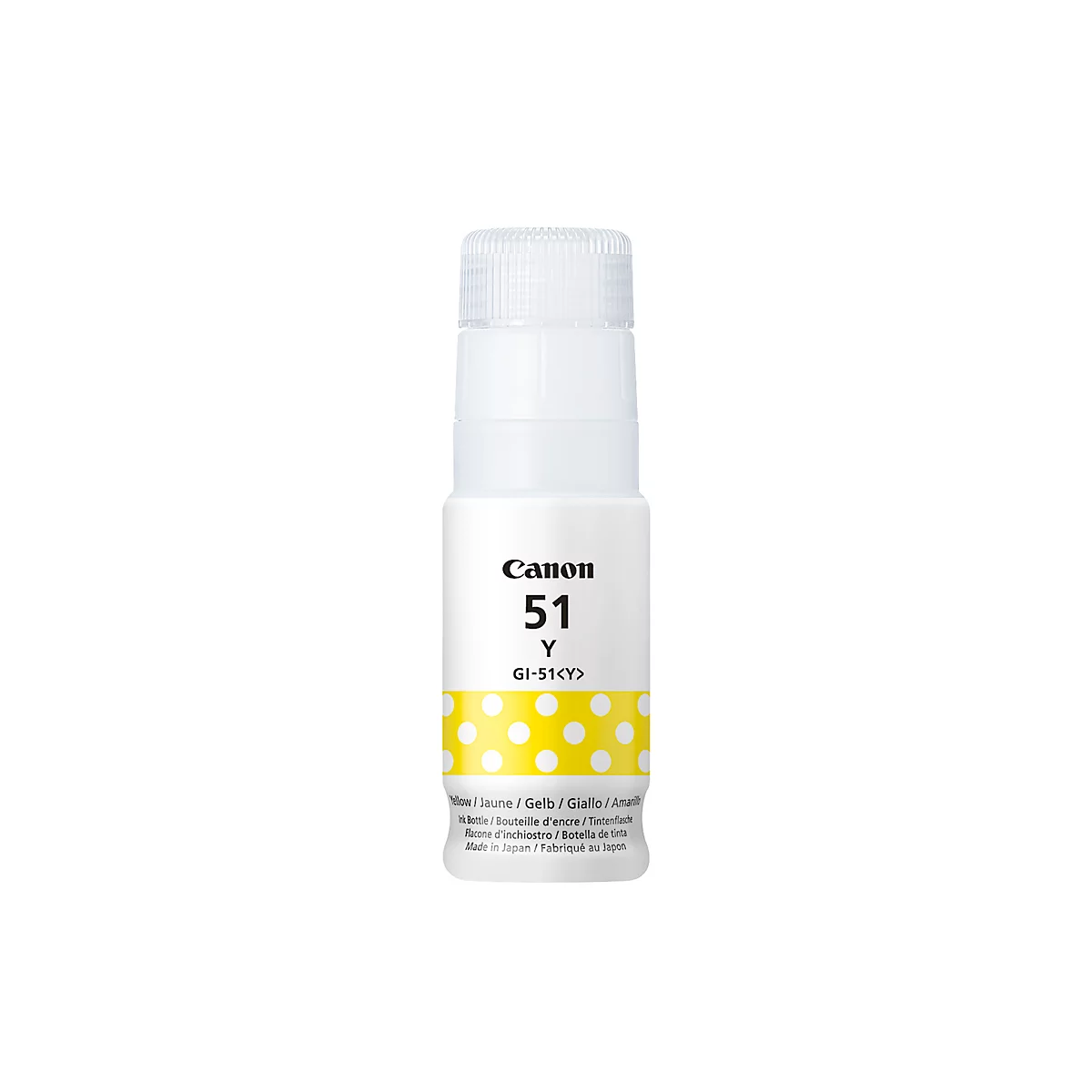 Bouteille d'encre originale Canon GI-51Y, pack individuel, jaune