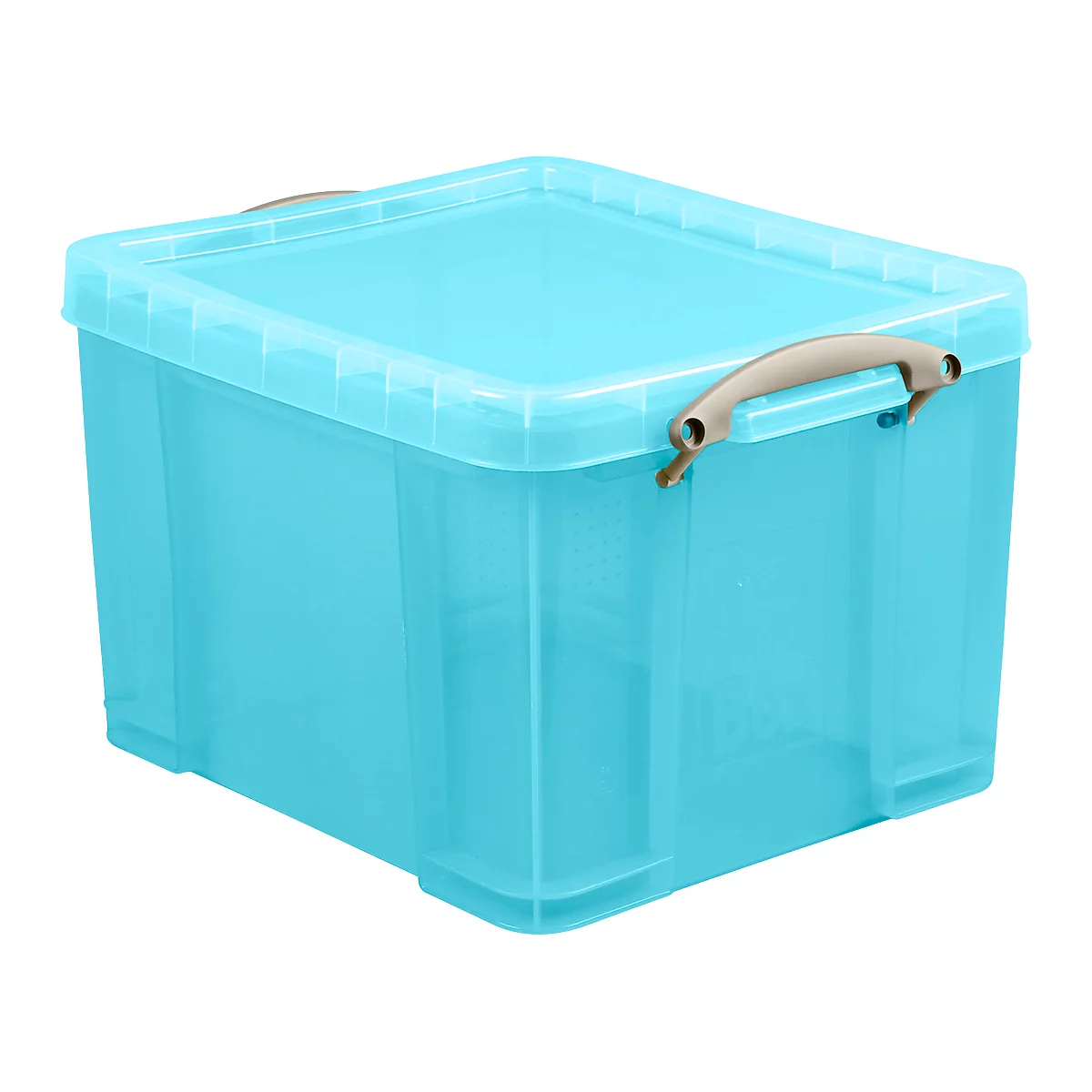 Box, kunststof, transparant aqua, 35 l