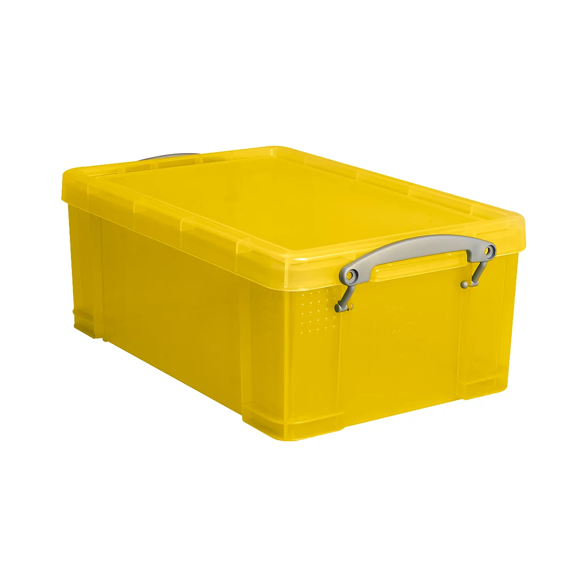 Box, kunststof, transparant geel, 9 l