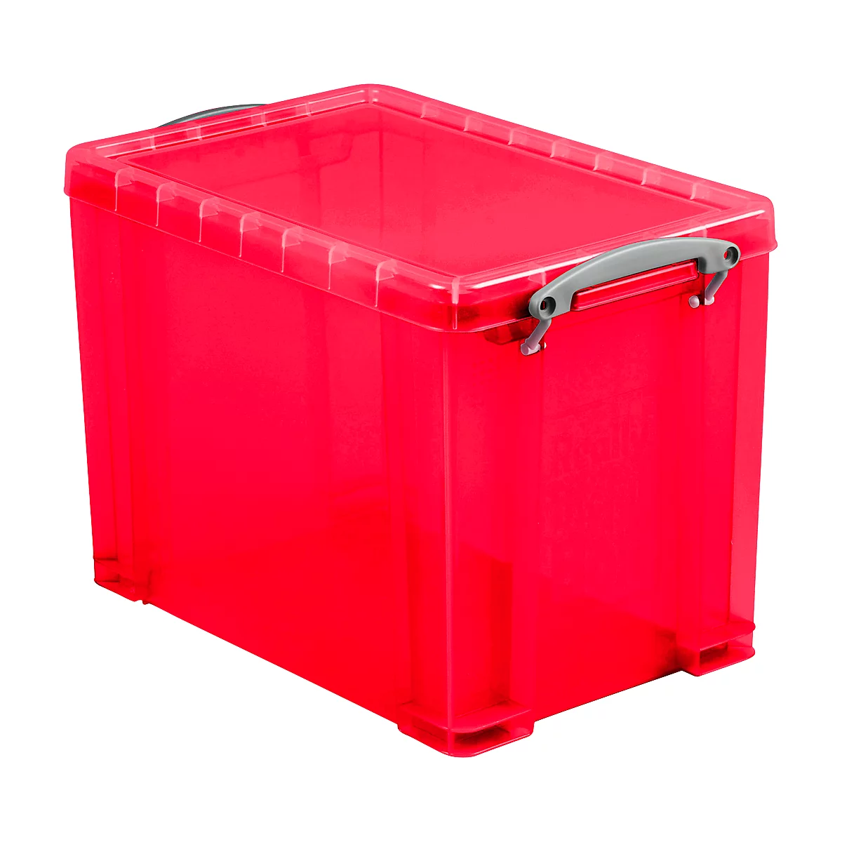 Box, kunststof, transparant rood, 19 l