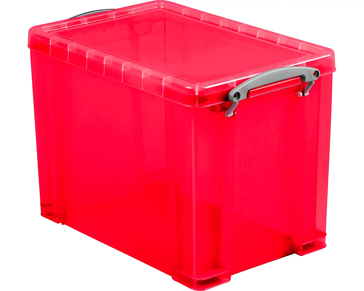 Box, Kunststoff, transparent rot, 19 l