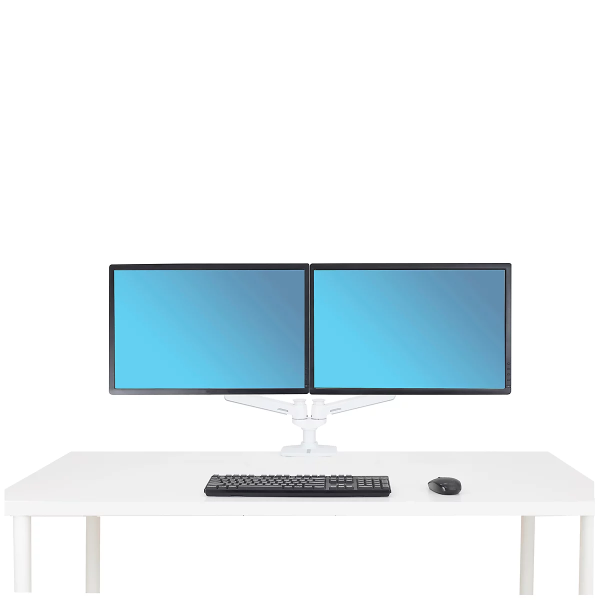 Bras de moniteur double ERGOTRON LX, pour deux écrans côte à côte, jusqu'à 27', rotation de 360°, montage sur table, blanc