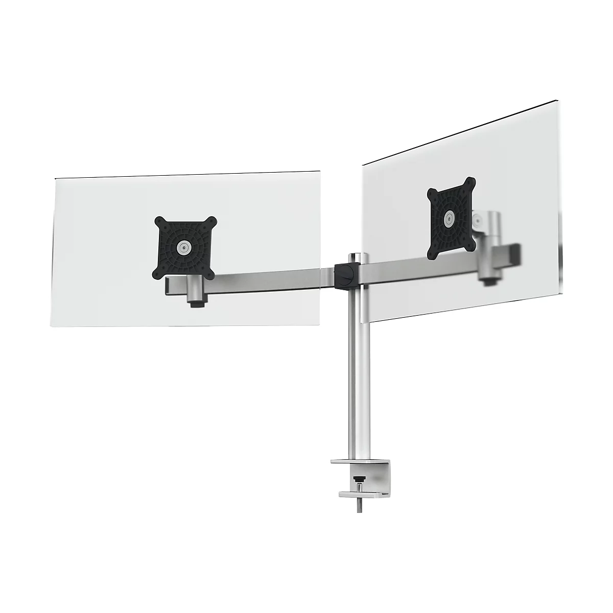 Bras de moniteur durable, pour 2 écrans 21-27', VESA, rotatif et inclinable, réglable en hauteur, avec pince de bureau