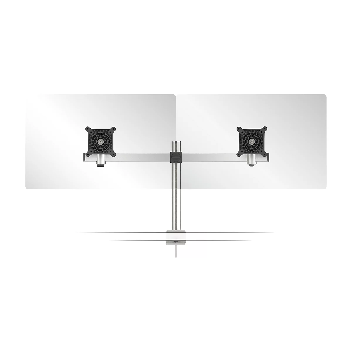 Bras de moniteur durable, pour 2 écrans 21-27', VESA, rotatif et inclinable, réglable en hauteur, avec pince de bureau